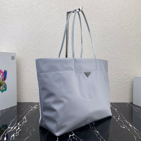 Pra*a re-nylon and saffiano leather tote bag